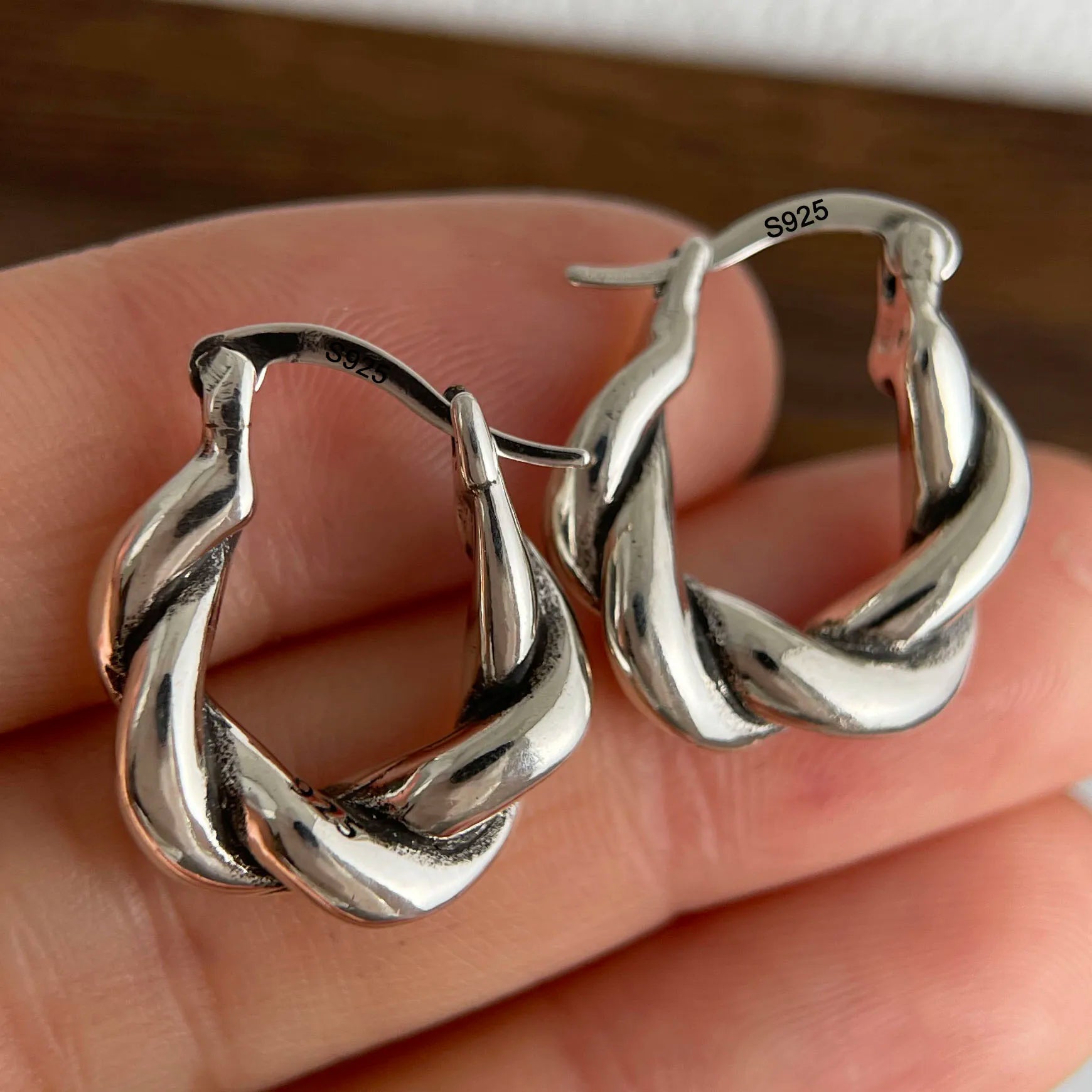 925 Sterling Silver Earrings For Women Trendy Vintage Twist Earring Jewelry Prevent Allergy Party Accessories Gift Your Shop Mania