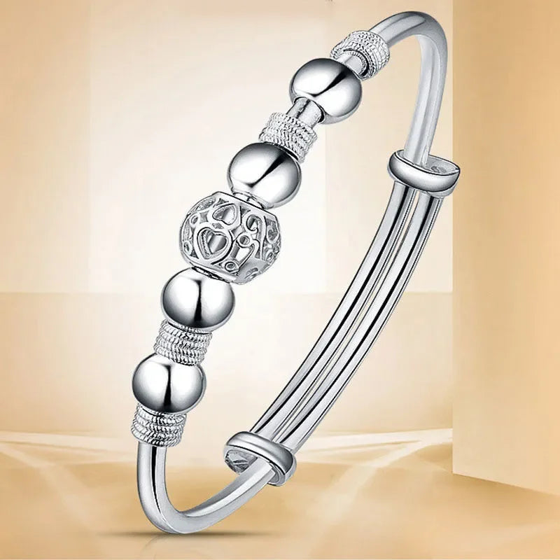New Korean Fashion 925 Sterling Silver Lucky Beads Bangles For Women Bracelets Luxury Designer Party Wedding Jewelry Gifts Your Shop Mania