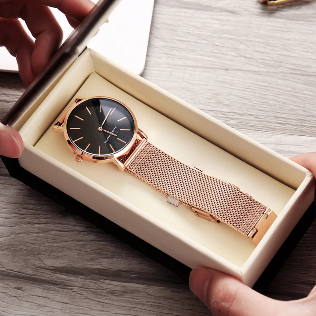 HANNAH MARTIN Brand Quality Stainless Steel Japan Quartz Movement Waterproof Women 36mm Full Rose Gold Ladies Dropshipping Watch Your Shop Mania