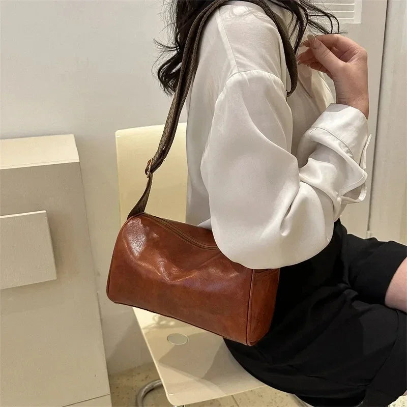 Vintage PU Leather  Women Small Handbag and Purse Fashion Designer Crossbody Bag Female Casual Travel Pillow Shoulder Bag Your Shop Mania