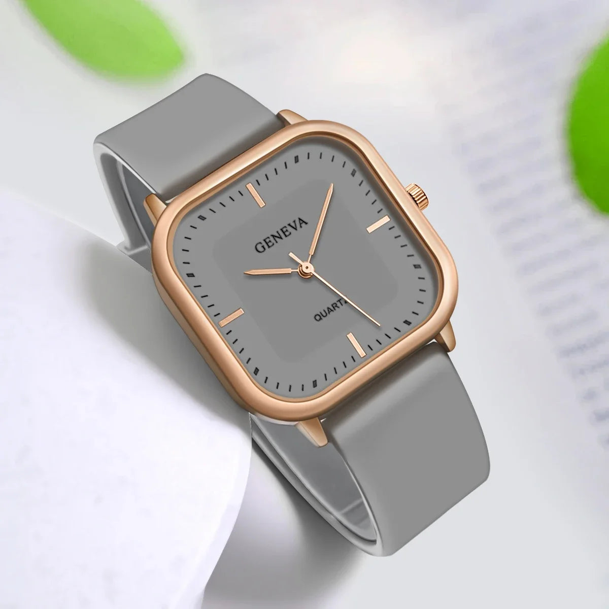 Fashion Women's Casual Elegant Simple Square Quartz Silicone Watch Gift for Men and Women Your Shop Mania
