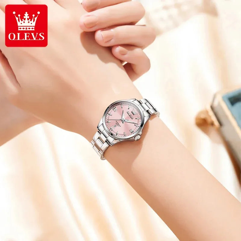 OLEVS 3668 Women Watch Luxury Original Waterproof Stainless Steel Quartz Watch Roman Automatic Date Women Watch Reloj Para Mujer Your Shop Mania
