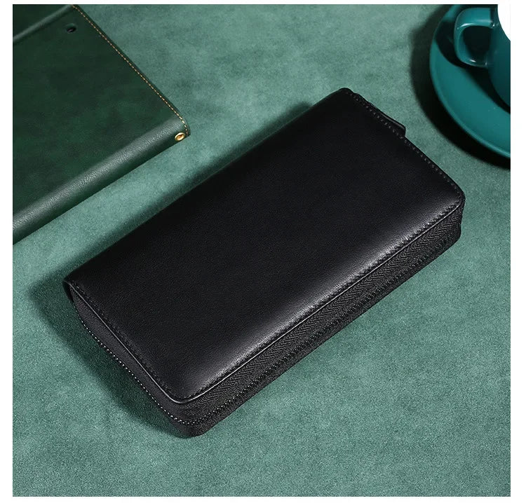 Upgraded Large Capacity Genuine Leather Men's Handbag Integrated Cigarette Phone Wallet Soft Texture Famous Horse Skin Clutch Your Shop Mania