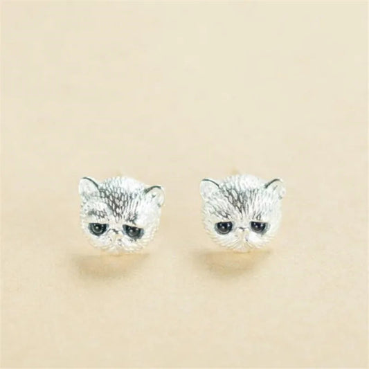 New Arrival Sweet Cat 925 Sterling Silver Jewelry Temperament Birthday Gift Exquisite Animal Crystal Stud Earrings E163 Your Shop Mania