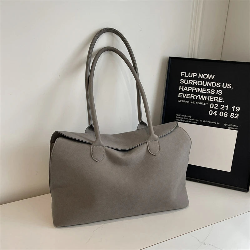 Business Briefcase Style Shoulder Bags For Women Soft Faux Suede Big Capacity Shopper Totes 2025 Latest Designer Handbags Luxury Your Shop Mania