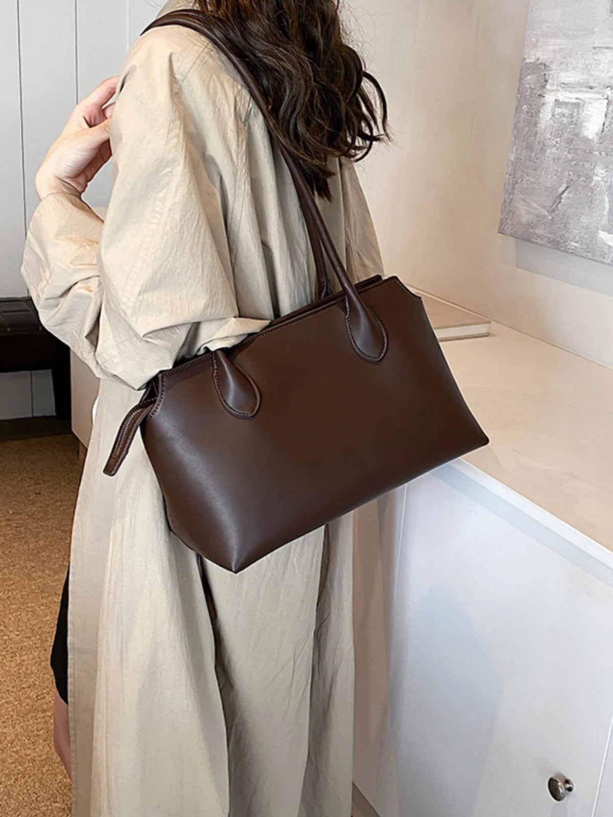 Urban Simple Sle Handbag Single oulder Bag Underarm Casual Bag Summer Trendy  Large Bag Tote Bag Your Shop Mania