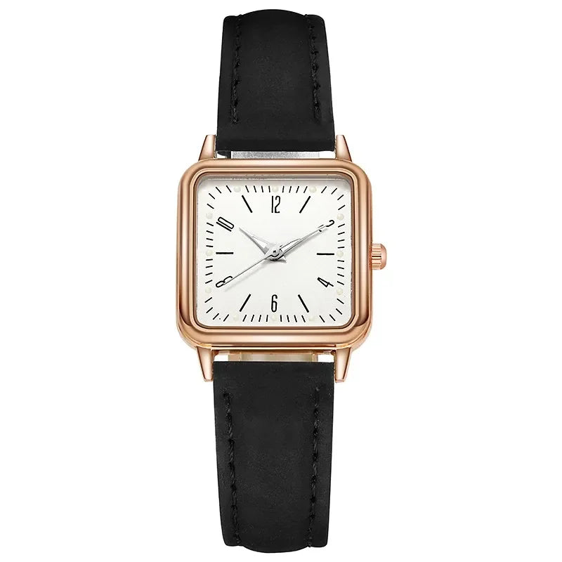 Fashion Simple Quartz watch for Women Reloj Mujer Women's Wristwatches Ladies Red Leather Bussiness Students Casual Watch Relojs Your Shop Mania