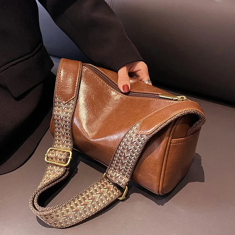 Vintage PU Leather  Women Small Handbag and Purse Fashion Designer Crossbody Bag Female Casual Travel Pillow Shoulder Bag Your Shop Mania