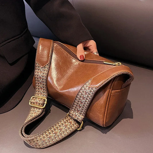 Vintage PU Leather  Women Small Handbag and Purse Fashion Designer Crossbody Bag Female Casual Travel Pillow Shoulder Bag Your Shop Mania