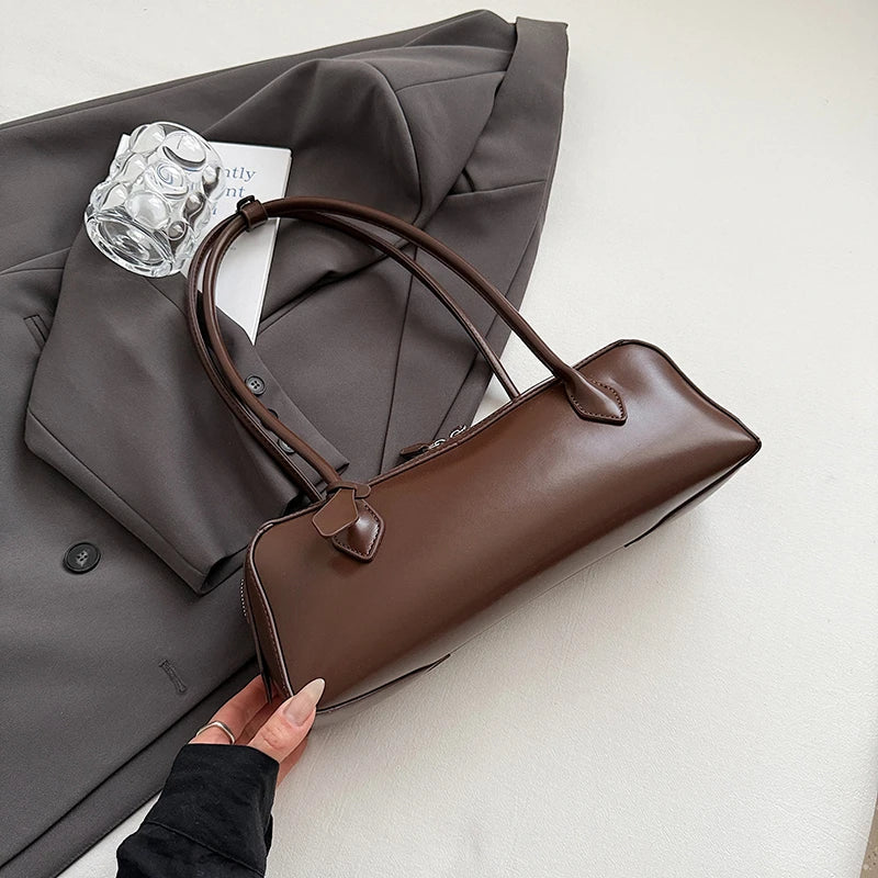 Coffee Underarm Handbag And Purse Quality Pu Leather Shoulder Bag Women Brand Boston Bag Large Capacity Travel Tote Sac A Main Your Shop Mania