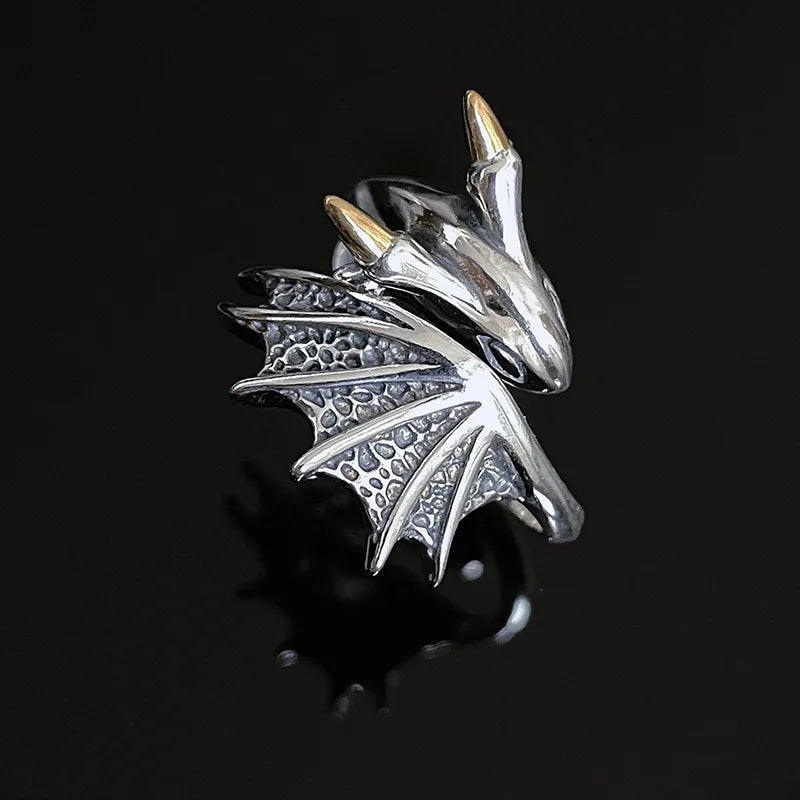 925 Silve Wing Dragon Punk Ring for Women Girl Party Gift  Retro Hiphop Fashion Jewelry Dropshipping Your Shop Mania