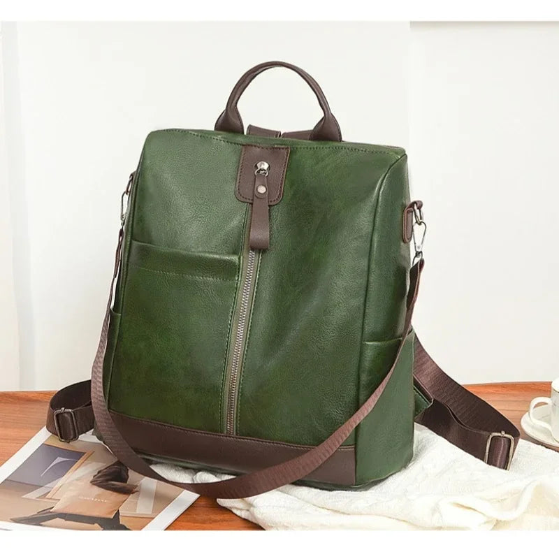 New Large Capacity High Quality PU Fashion Backpacks 2025 Simple Versatile Classic Style Zipper Commute Women's Shoulder Bags Your Shop Mania