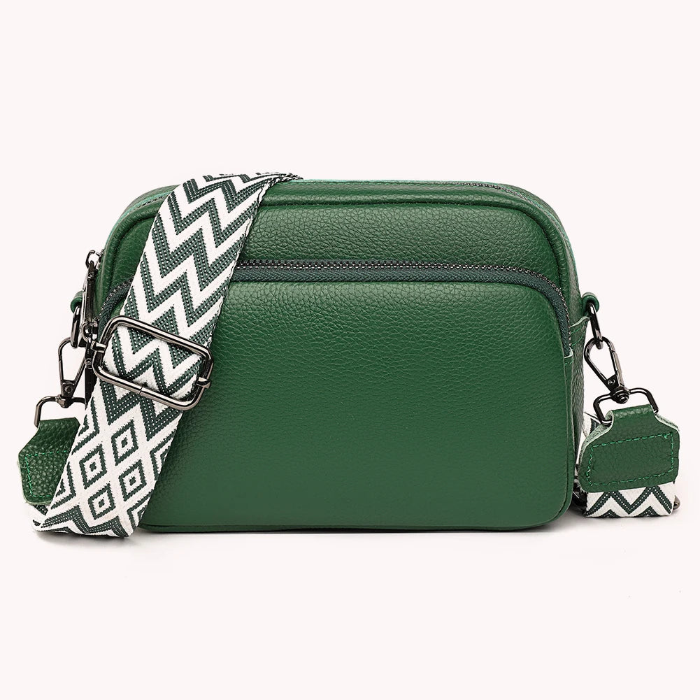 Genuine Leather Crossbody Bag Fashion Mobile Phone Bag Portable Elegant Solid Color Adjustable Strap Simple for Weekend Vacation Your Shop Mania