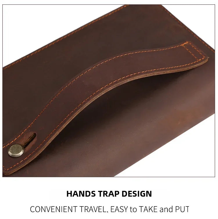 Upgraded Large Capacity Genuine Leather Men's Handbag Integrated Cigarette Phone Wallet Soft Texture Famous Horse Skin Clutch Your Shop Mania