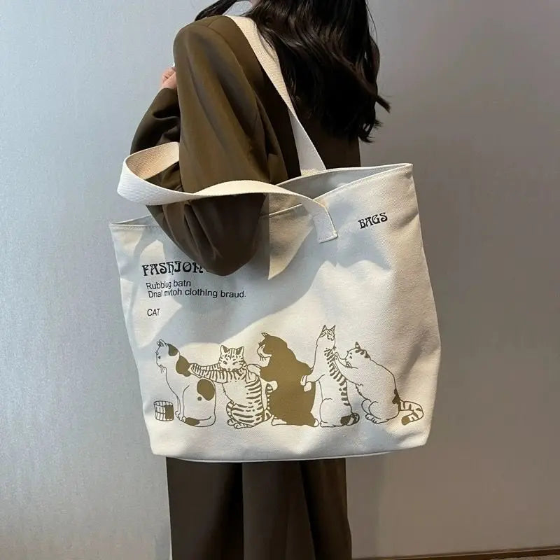 Women's Canvas Tote Bag Fashionable Spacious Durable Shoulder Bag with Zipper Closure and Classic Design Perfect for Work Your Shop Mania