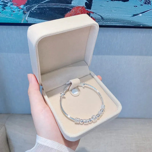 New Korean Fashion 925 Sterling Silver Lucky Beads Bangles For Women Bracelets Luxury Designer Party Wedding Jewelry Gifts Your Shop Mania