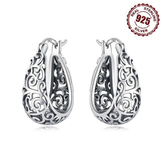 925 Sterling Silver Vintage Vine Series Earring Jewelry Versatile Hoop Earrings For Women Jewelry Fine Birthday Party Gifts Your Shop Mania