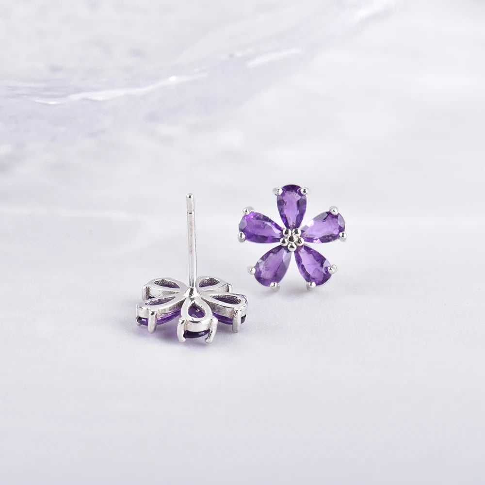 Purple Amethyst Flower Earrings Your Shop Mania