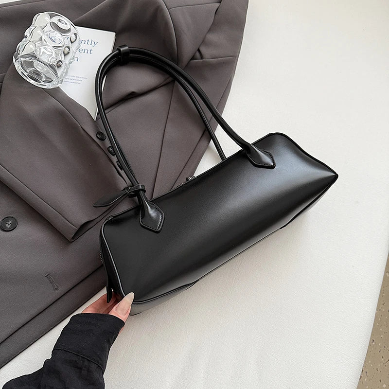 Coffee Underarm Handbag And Purse Quality Pu Leather Shoulder Bag Women Brand Boston Bag Large Capacity Travel Tote Sac A Main Your Shop Mania