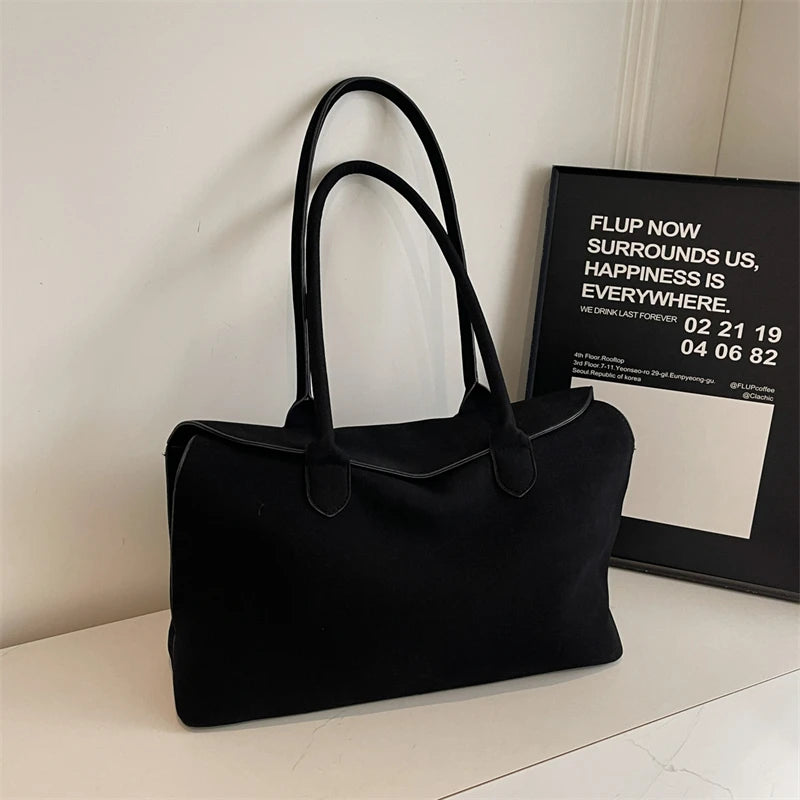 Business Briefcase Style Shoulder Bags For Women Soft Faux Suede Big Capacity Shopper Totes 2025 Latest Designer Handbags Luxury Your Shop Mania