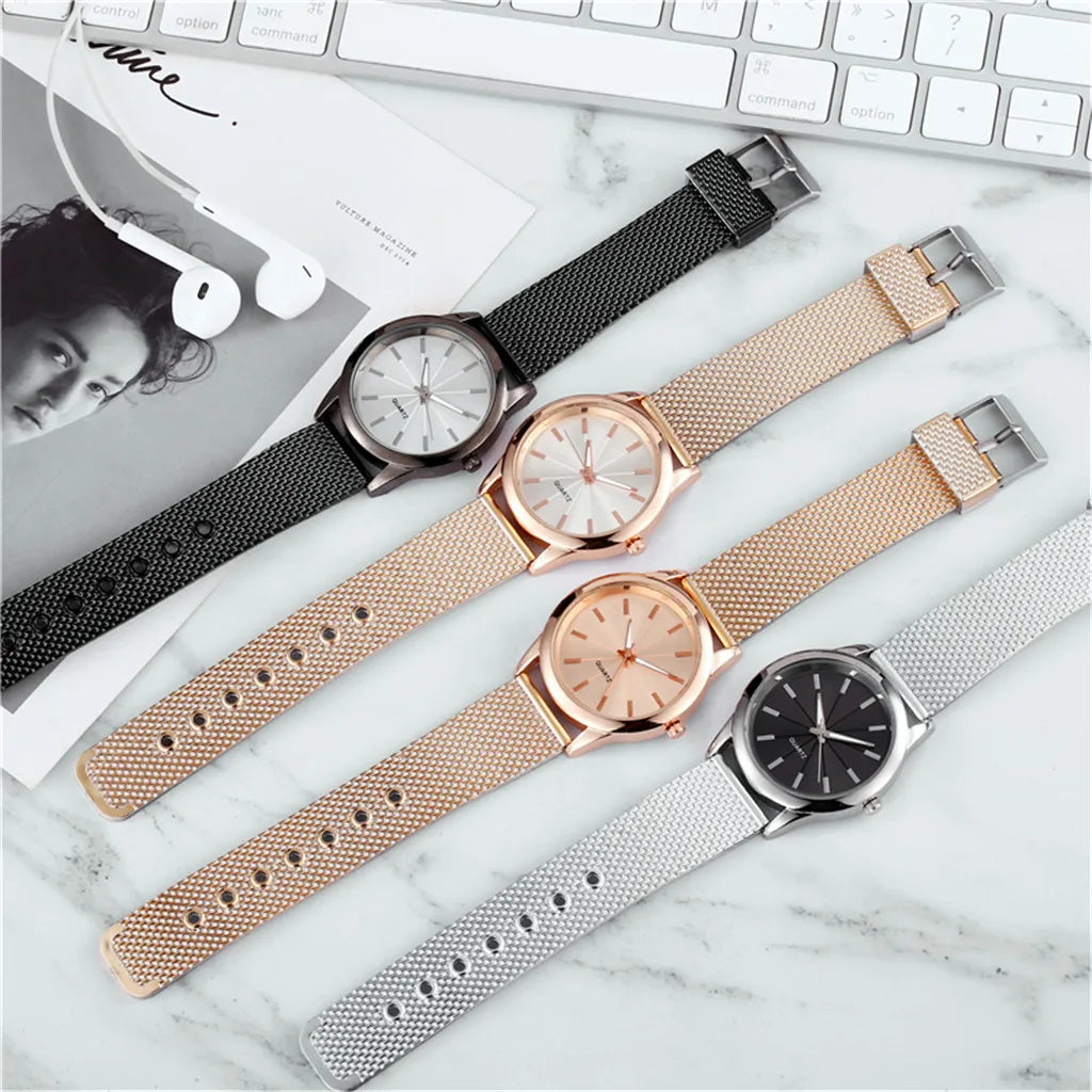 Fashion Sliver Women's Watches Luxury Metal Analog Quartz Wristwatch Mesh Belt Simple Elegant Ladies Watch Clock Reloj De Mujer Your Shop Mania