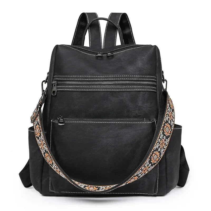 Lightweight Girls Retro Backpack Fashion Multipurpose Women's Backpack Large Capacity Leisure Travel Dual-purpose Shoulder Bag Your Shop Mania