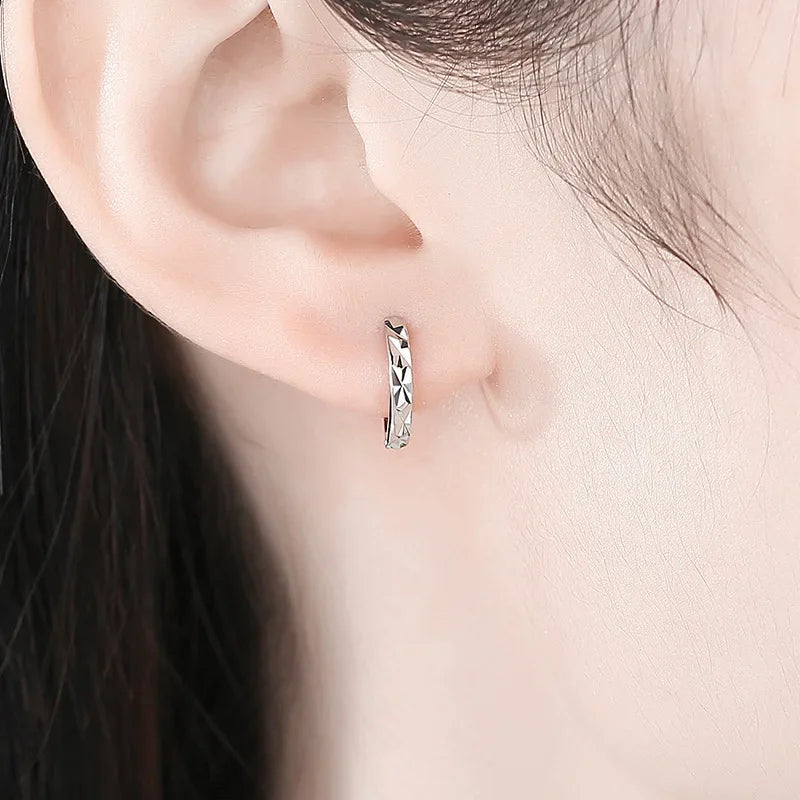 High Quality Woman's 925 Sterling Silver Jewelry New Hoop Earrings Your Shop Mania