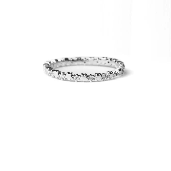 Luxury Original 925 Sterling Silver Stars Finger Ring Authentic Stackable Real Clear CZ Jewelry For Women Wedding Gift Your Shop Mania