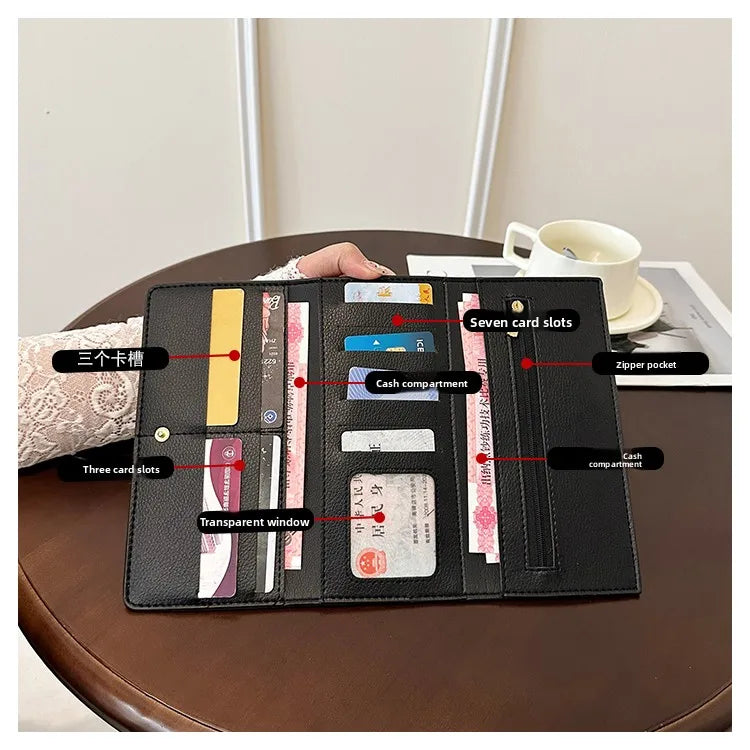 Faionable Cact Women's Wallet Large Capaci Thin Long Sle Handheld Leather Clutch Simple Design Spring 2025 New Arrival Your Shop Mania