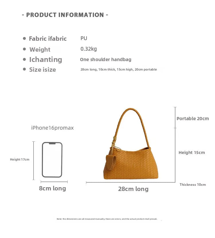 Casual Large Capaci Woven Bag Women's Summer Versatile Single oulder Underarm Bag Sli Buet Bag Briti Sle Handbag Your Shop Mania