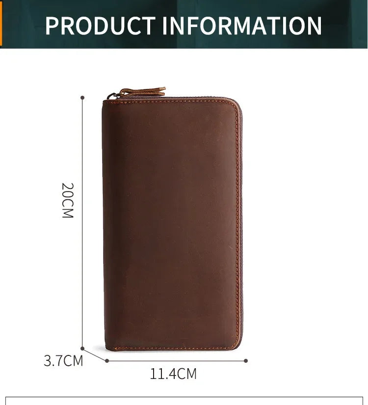Upgraded Large Capacity Genuine Leather Men's Handbag Integrated Cigarette Phone Wallet Soft Texture Famous Horse Skin Clutch Your Shop Mania