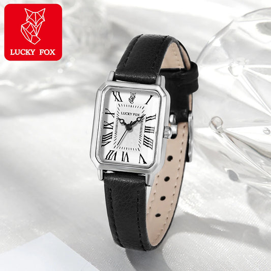 Fashion Rectangle Quartz Wrist Watch for Women Luxury Brand Roman Dial Leather Strap  Ladies Watches Clock Your Shop Mania