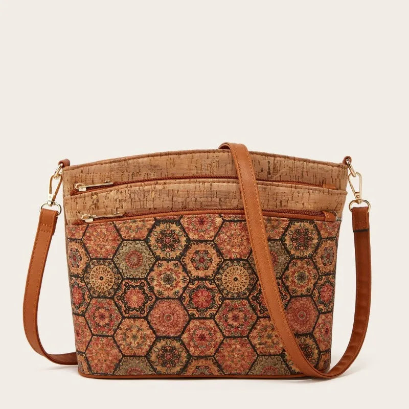2025 New Women's Bag Retro Shoulder Crossbody Bag Fashion Personalized Print Zipper Small Square Bag Vertical Square Bag Your Shop Mania