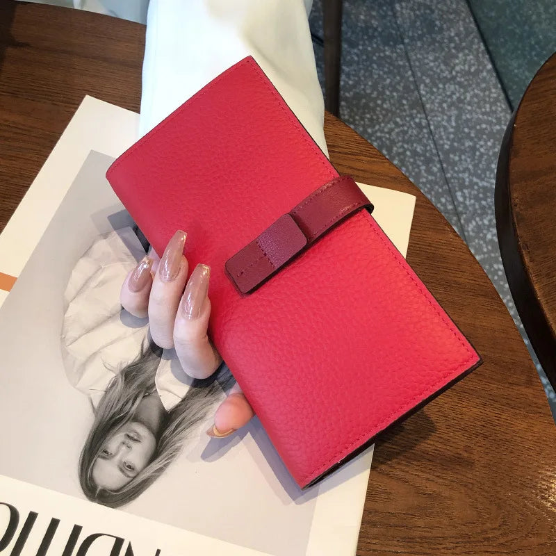 New Arrive 2025 Women's Genuine Leather Wallets Fashion Long Wallets Multifunction Purses Luxury Clutch Bags Card Holder B350 Your Shop Mania