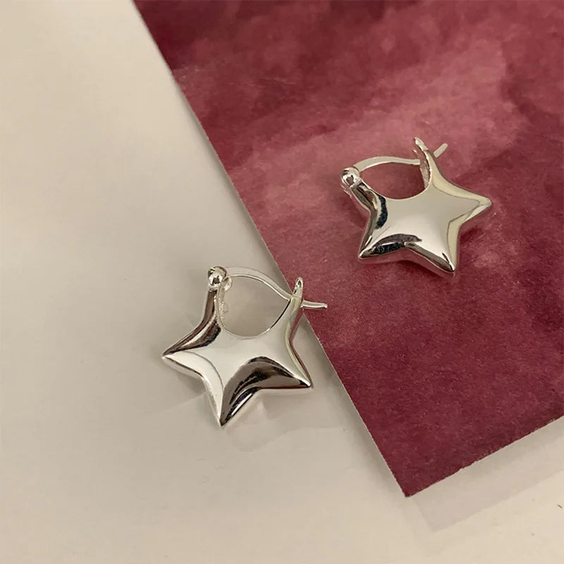 925 Sterling Silver Vintage Simpe Star Earrings For Women Trendy Earring Jewelry Prevent Allergy Party Accessories Gift Your Shop Mania