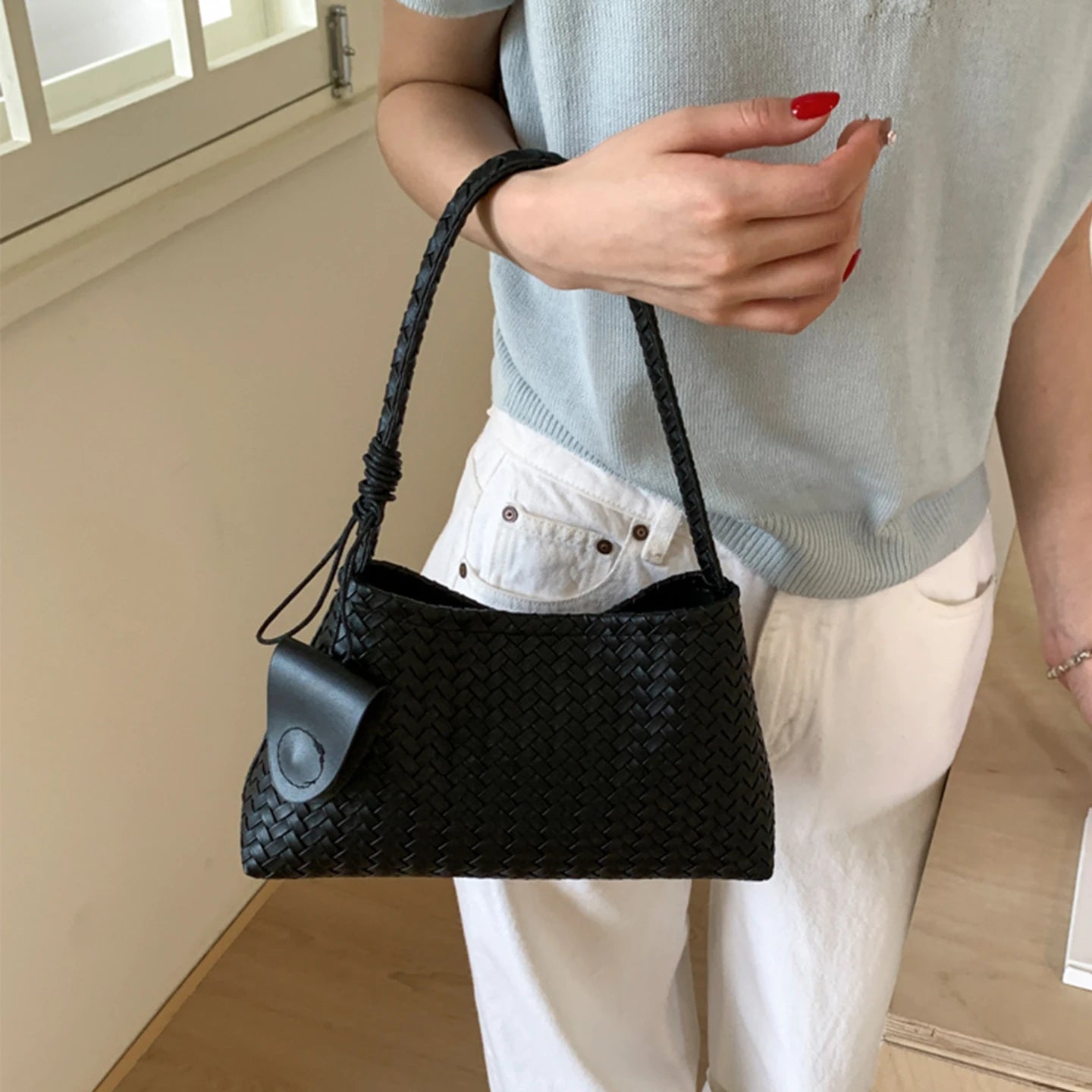 Casual Large Capaci Woven Bag Women's Summer Versatile Single oulder Underarm Bag Sli Buet Bag Briti Sle Handbag Your Shop Mania