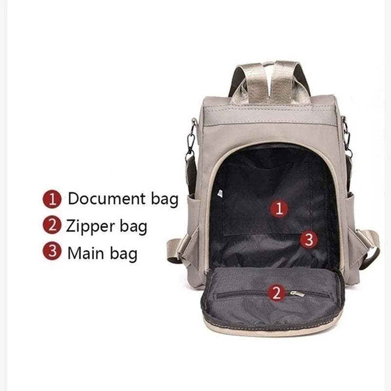 Waterproof Oxford Women Backpack Fashion Anti-Theft School Bagpack Luxury Designer Female Large Capacity Travel Shoulder Handbag Your Shop Mania