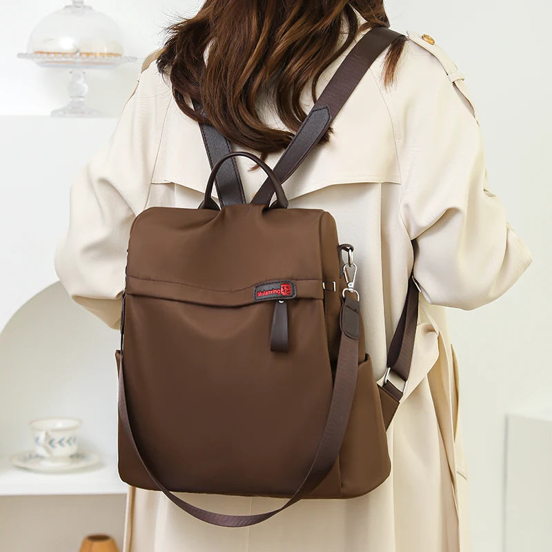 2025 New Fashion Women Anti-Theft Nylon Backpack Large Capacity Lightweight Travel Handbag Casual Shoulder Bag for Work College Your Shop Mania