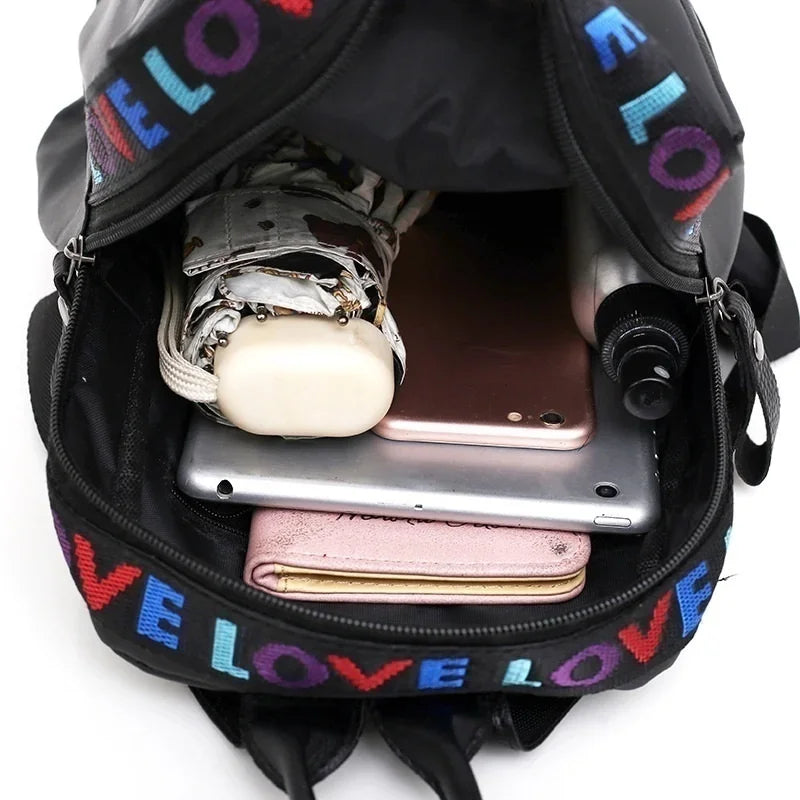 Women Backpacks Fashion LOVE Casual Shoulder Bag Back Pack School Backpack Your Shop Mania