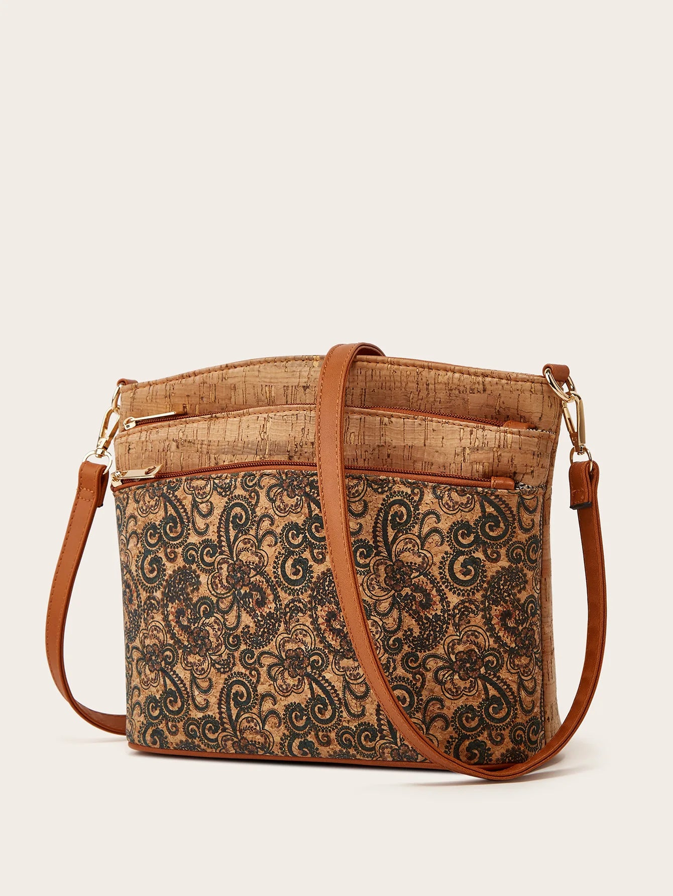 2025 New Women's Bag Retro Shoulder Crossbody Bag Fashion Personalized Print Zipper Small Square Bag Vertical Square Bag Your Shop Mania