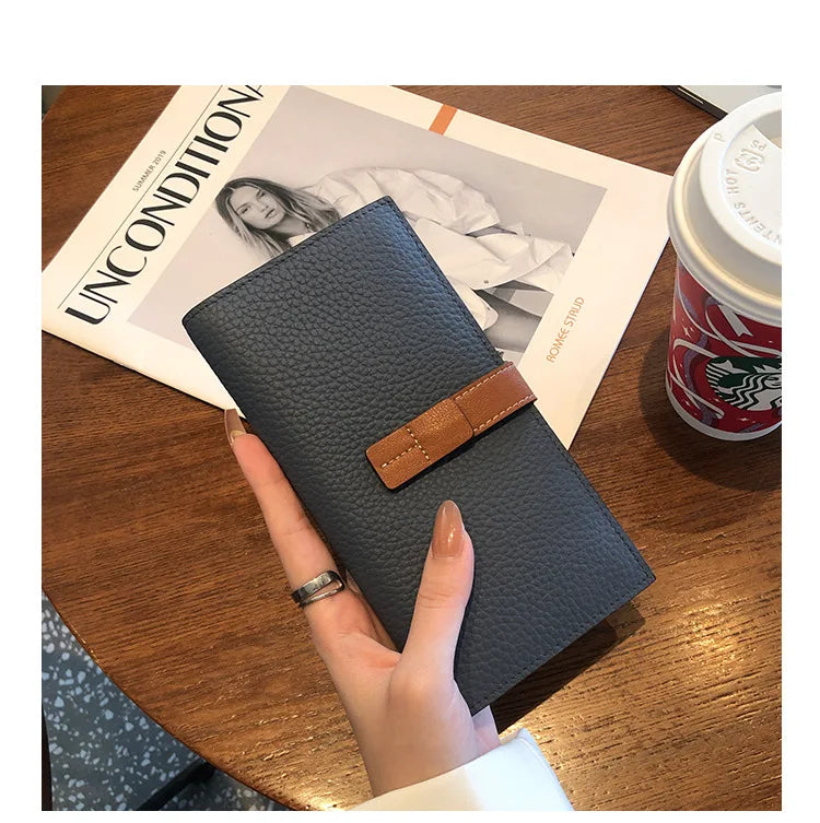 New Arrive 2025 Women's Genuine Leather Wallets Fashion Long Wallets Multifunction Purses Luxury Clutch Bags Card Holder B350 Your Shop Mania
