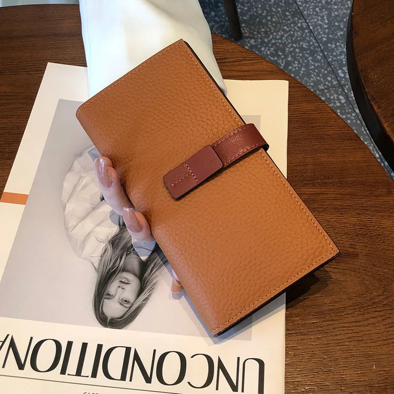 New Arrive 2025 Women's Genuine Leather Wallets Fashion Long Wallets Multifunction Purses Luxury Clutch Bags Card Holder B350 Your Shop Mania
