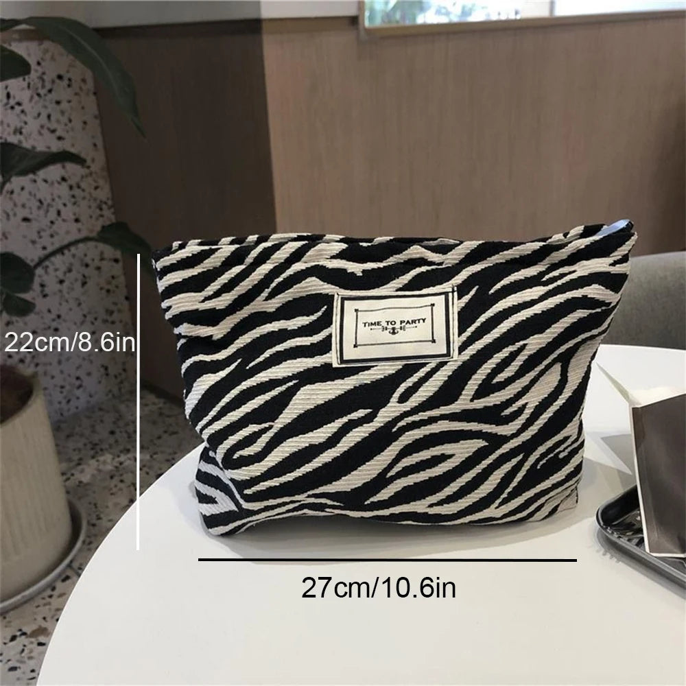 Fashion leopard print zebra print makeup bag, wash bag, women's handbag, hand-held bag, convenient large capacity storagebag-A-D Your Shop Mania