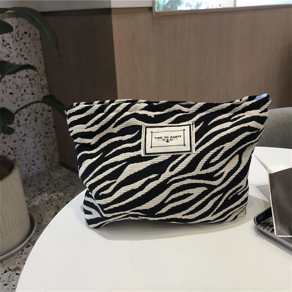 Fashion leopard print zebra print makeup bag, wash bag, women's handbag, hand-held bag, convenient large capacity storagebag-A-D Your Shop Mania