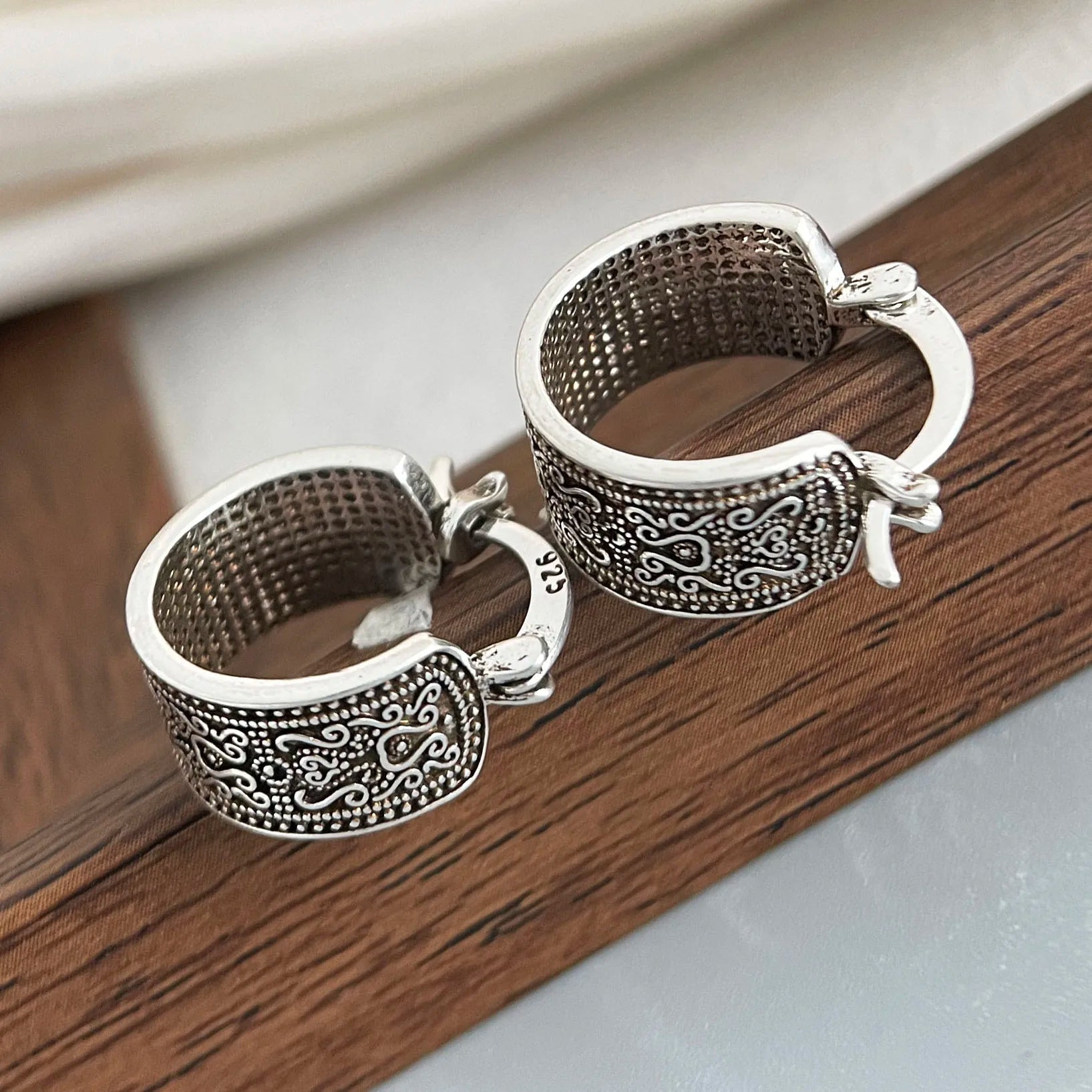 925 Sterling Silver Earrings For Women Trendy Simple Retro Flower Earring Jewelry Prevent Allergy Party Christmas Accessories Your Shop Mania