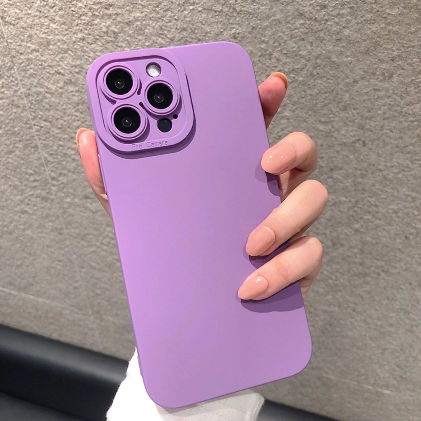 Luxury Soft Matte Purple Phone Case For iPhone 11 12 13 14 15 16 Pro Max XS XR 7 Plus Original Liquid Silicone Shockproof Cover