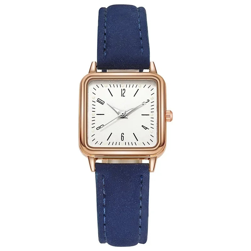 Fashion Simple Quartz watch for Women Reloj Mujer Women's Wristwatches Ladies Red Leather Bussiness Students Casual Watch Relojs Your Shop Mania