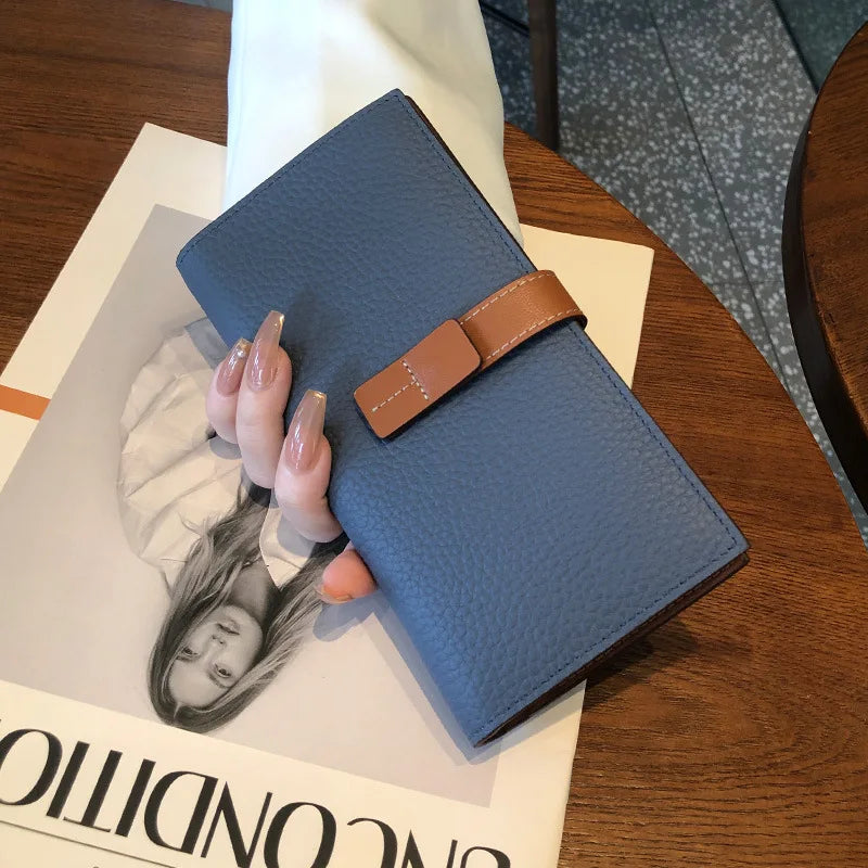 New Arrive 2025 Women's Genuine Leather Wallets Fashion Long Wallets Multifunction Purses Luxury Clutch Bags Card Holder B350 Your Shop Mania