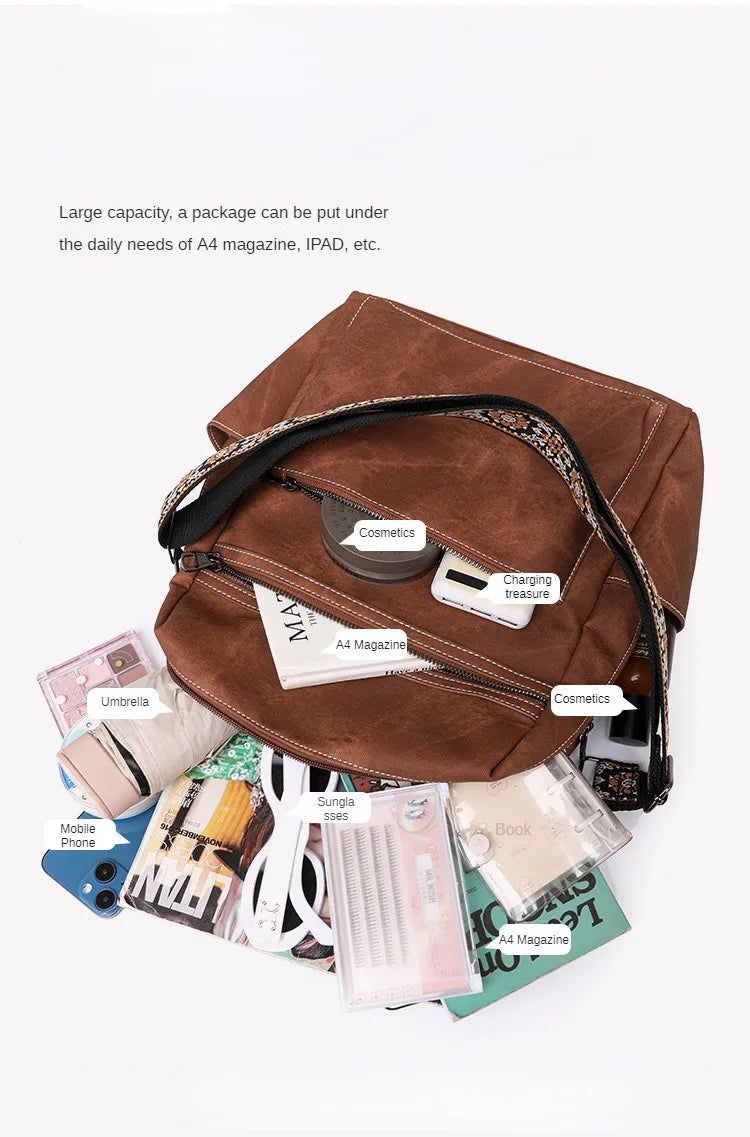 Lightweight Girls Retro Backpack Fashion Multipurpose Women's Backpack Large Capacity Leisure Travel Dual-purpose Shoulder Bag Your Shop Mania