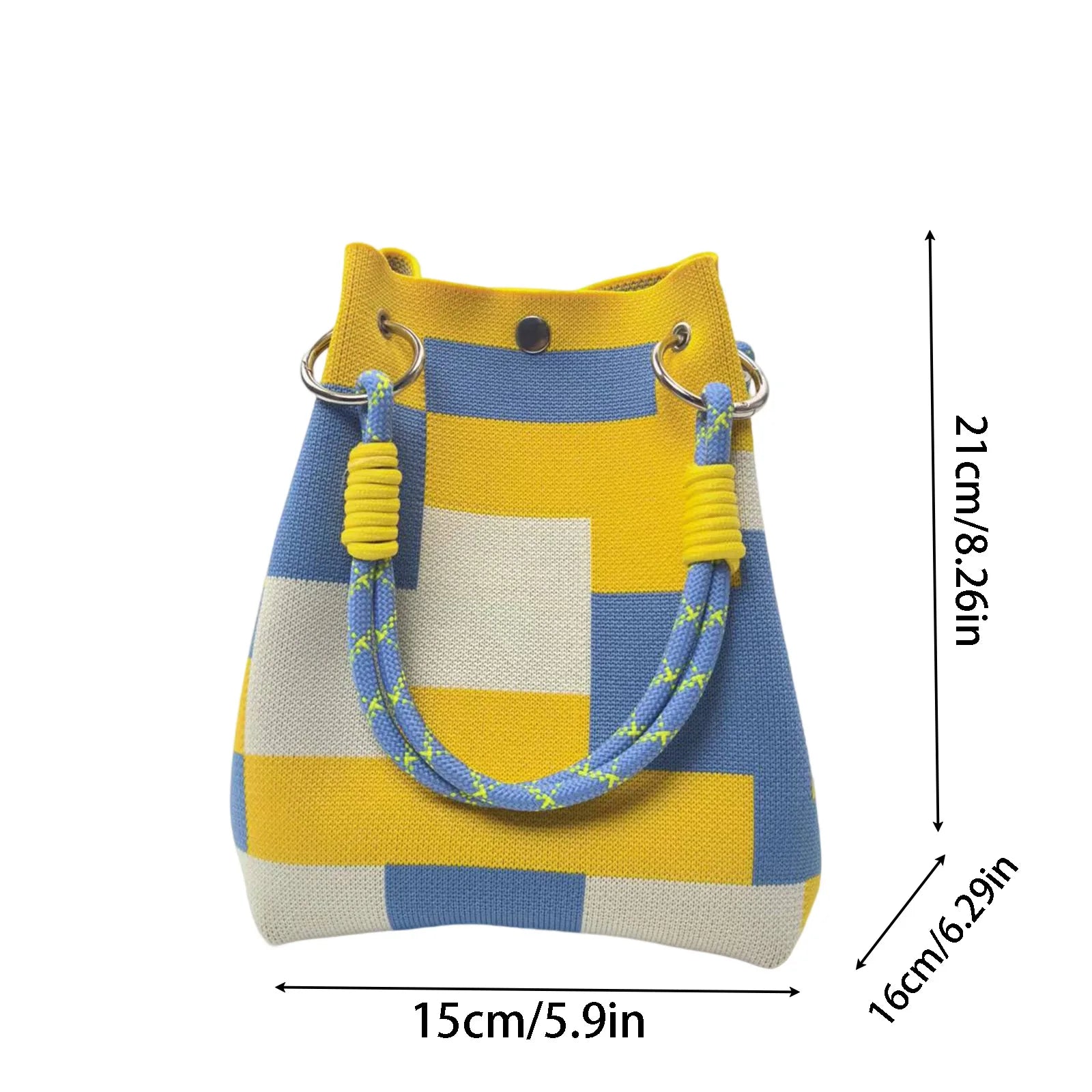 Knit Handbag for Women Fashion Stripes Print Bucket Bags For women Christmas Tree Lightweight Small Handles Tote Bags Your Shop Mania